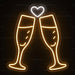 Champagne Glasses Neon Sign for Wedding Decor - Neon Filter