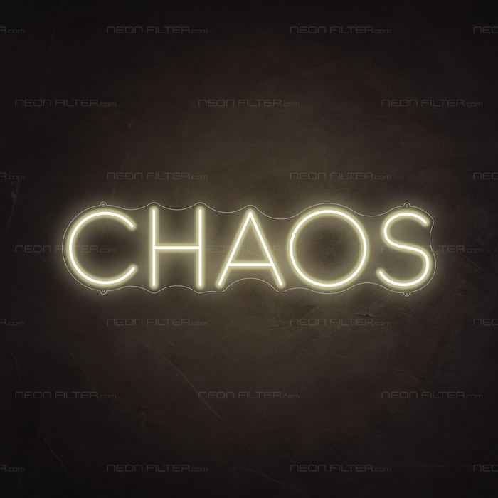 Chaos Neon Sign in Cosy Warm White