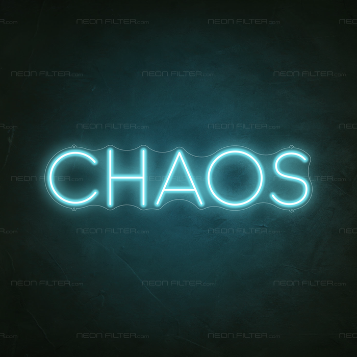 Chaos Neon Sign in Glacier Blue