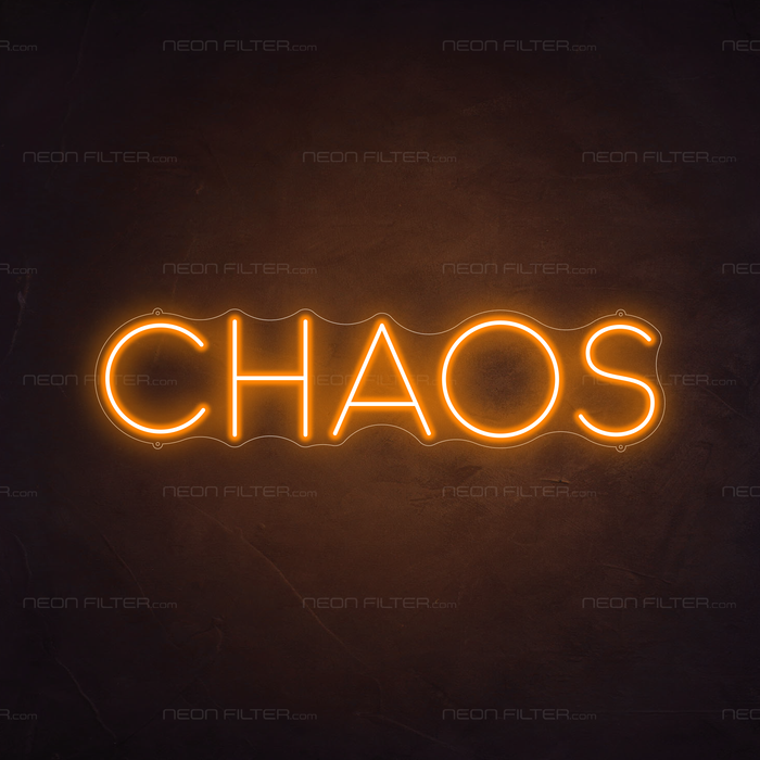 Chaos Neon Sign in Hey Pumpkin Orange