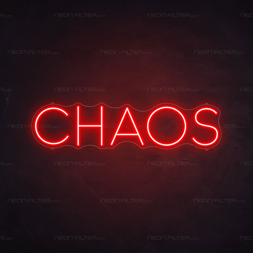 Chaos Neon Sign in Hot Mama Red