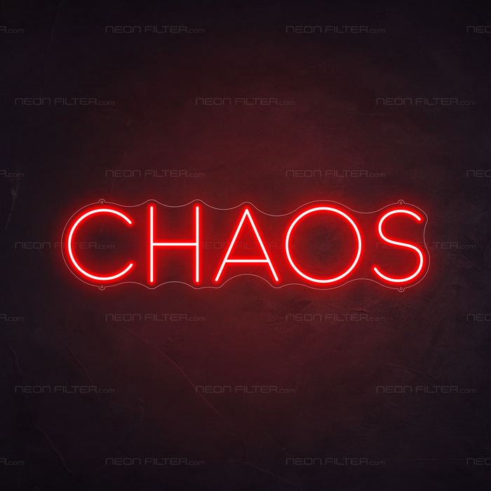 Chaos Neon Sign in Hot Mama Red