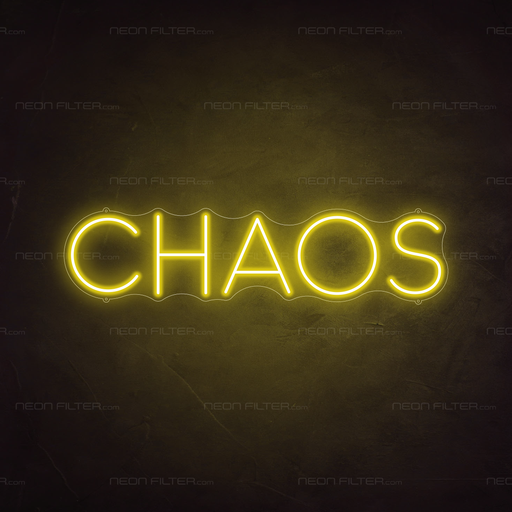 Chaos Neon Sign in Paradise Yellow