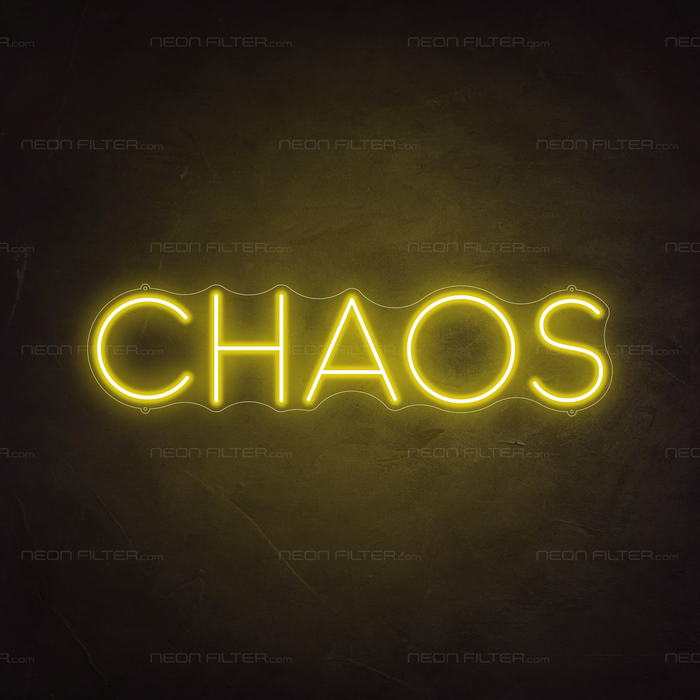 Chaos Neon Sign in Paradise Yellow