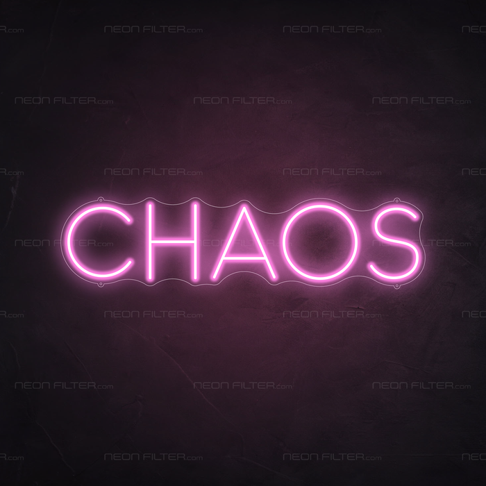 Chaos Neon Sign in Pastel Pink