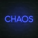 Chaos Neon Sign in Santorini Blue