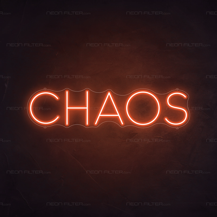 Chaos Neon Sign in Sunset Orange