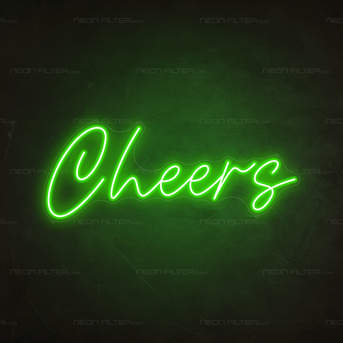 Cheers Neon Sign in Glow Up Green