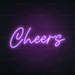 Cheers Neon Sign in Hopeless Romantic Purple