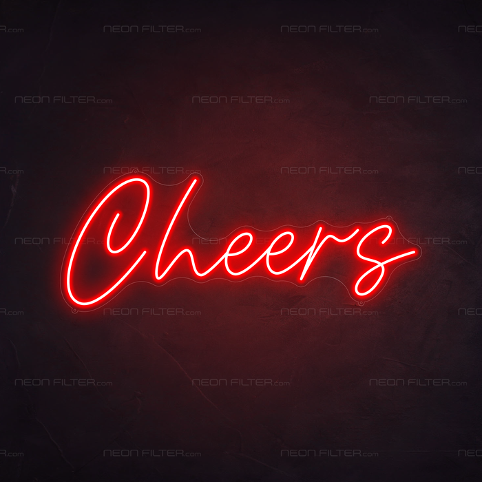 Cheers Neon Sign in Hot Mama Red