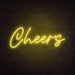 Cheers Neon Sign in Paradise Yellow 