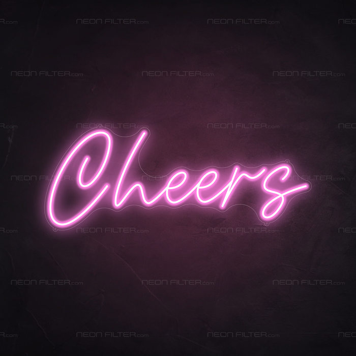 Cheers Neon Sign in Pastel Pink