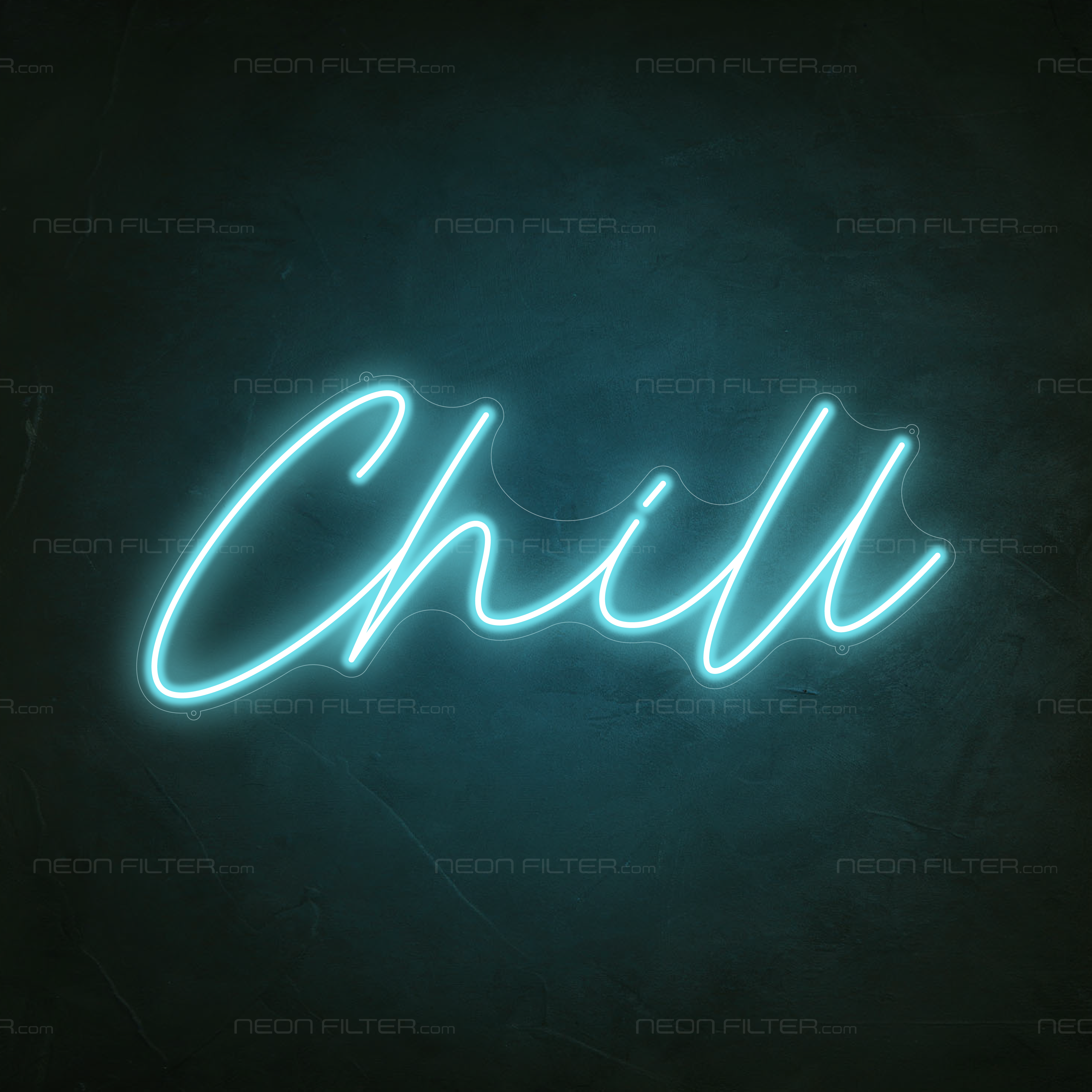 Chill Neon Sign in Glacier Blue