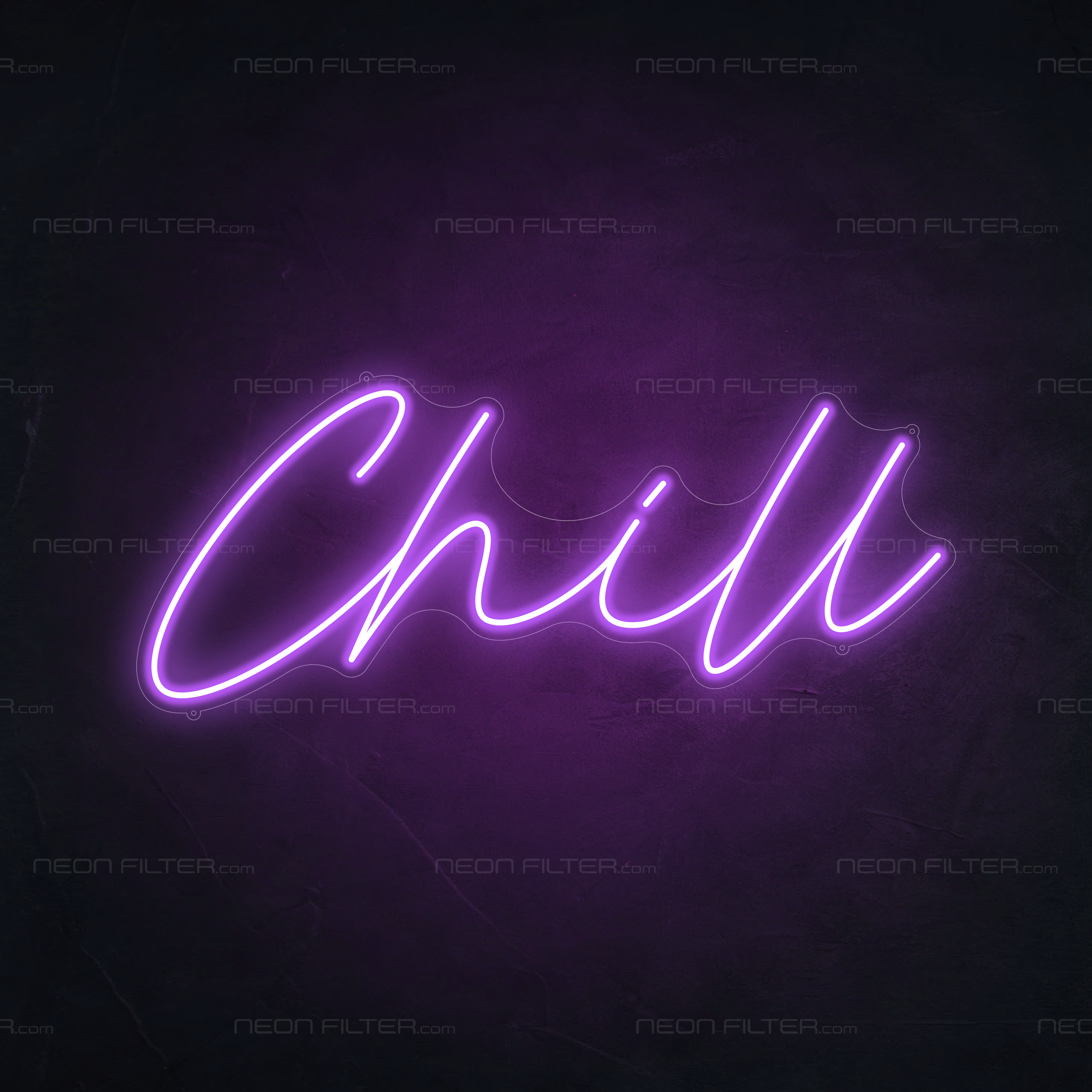 Chill Neon Sign in Hopeless Romantic Purple