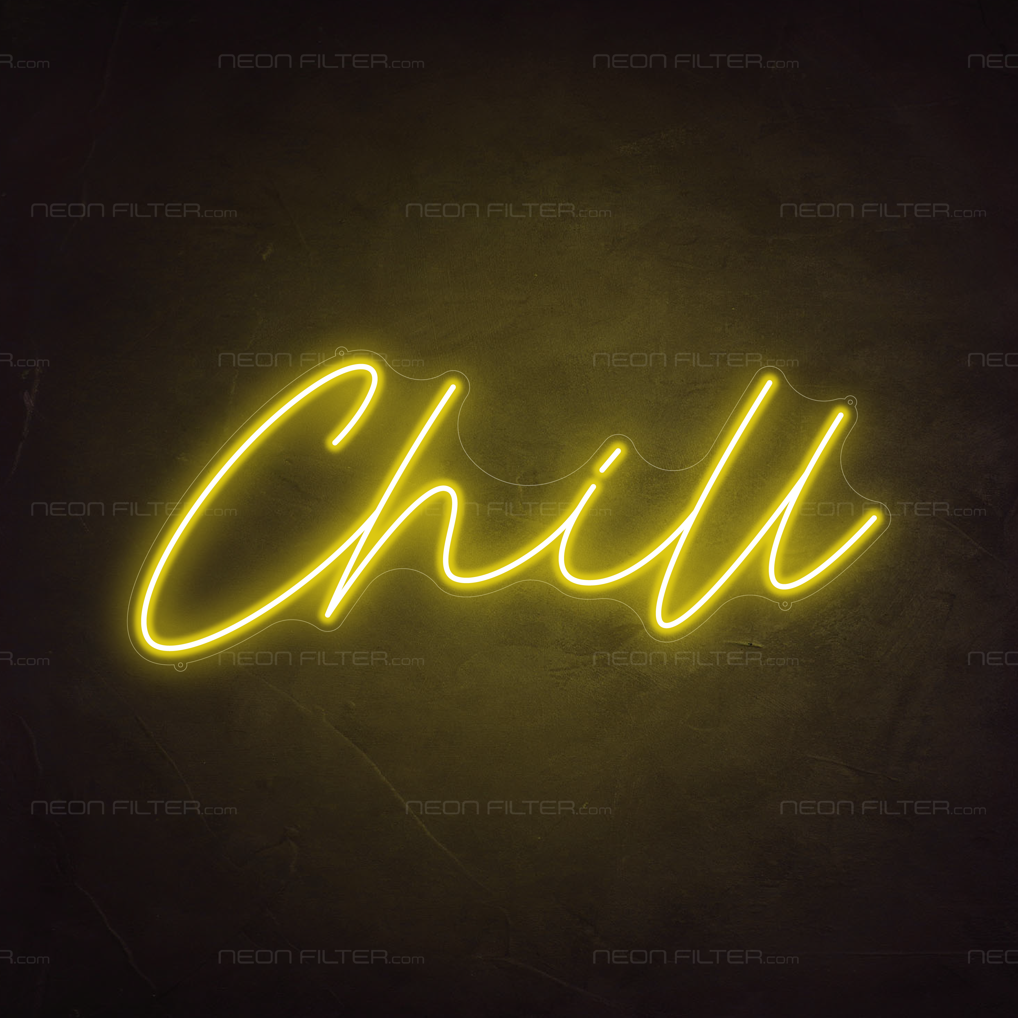 Chill Neon Sign in Paradise Yellow