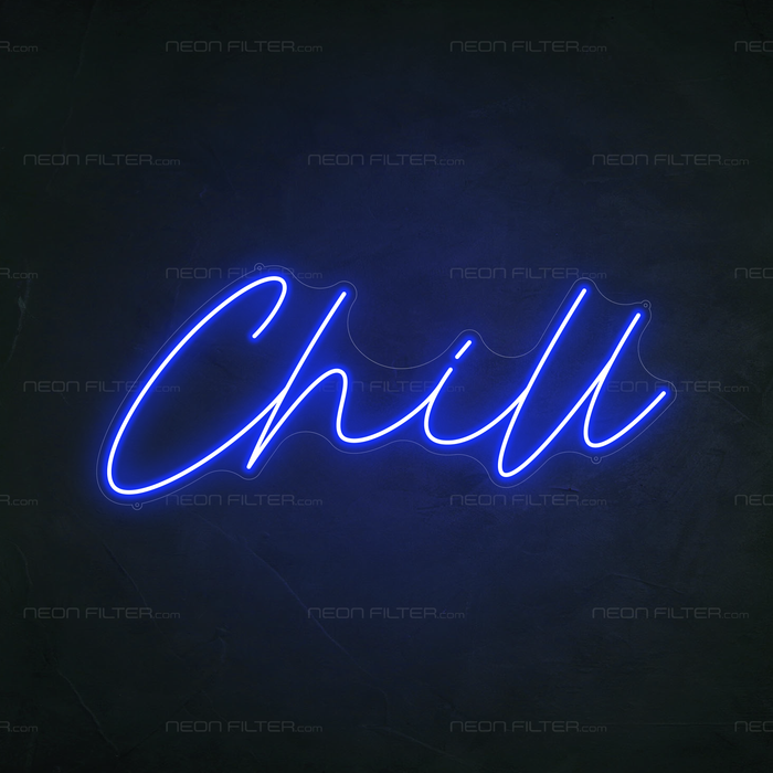 Chill Neon Sign in Santorini Blue