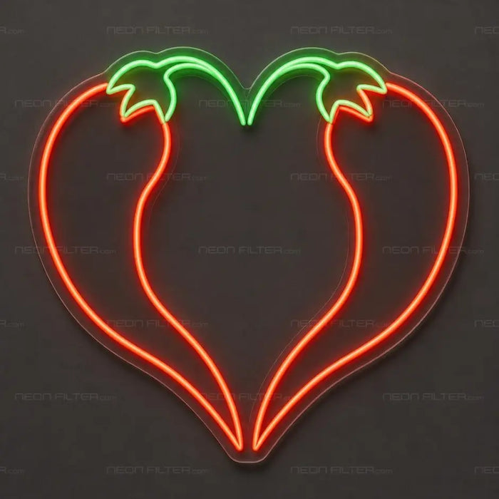 Chilli Heart Neon Sign for FoodandDrinks Decor - Neon Filter