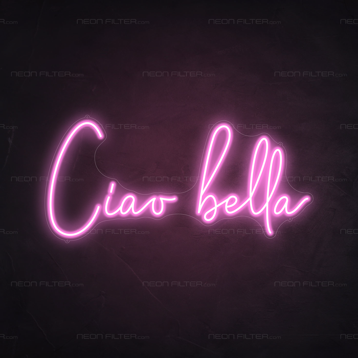 Ciao Bella Neon Sign in Pastel Pink