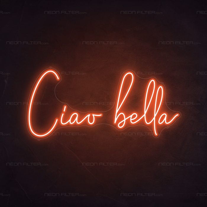 Ciao Bella Neon Sign in Sunset Orange