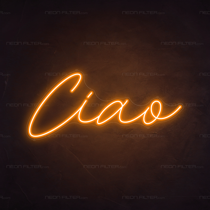 Ciao Neon Sign in Hey Pumpkin Orange