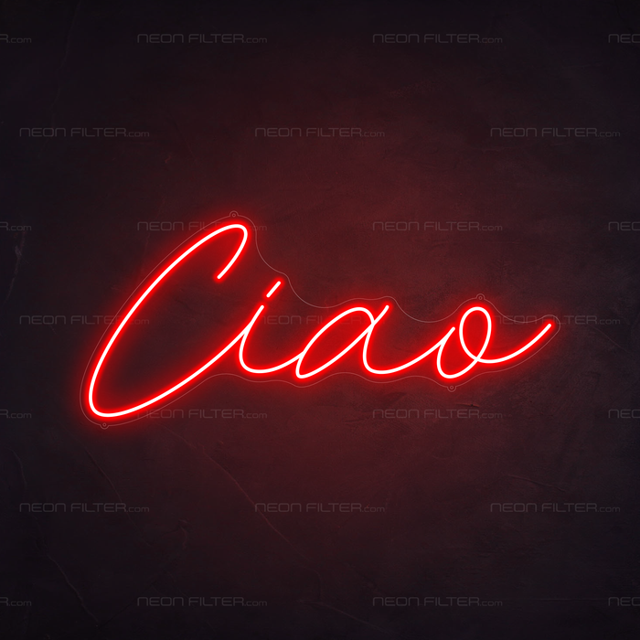 Ciao Neon Sign in Hot Mama Red