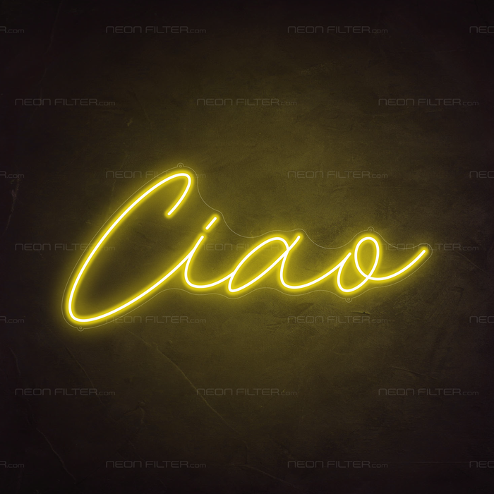 Ciao Neon Sign in Paradise Yellow