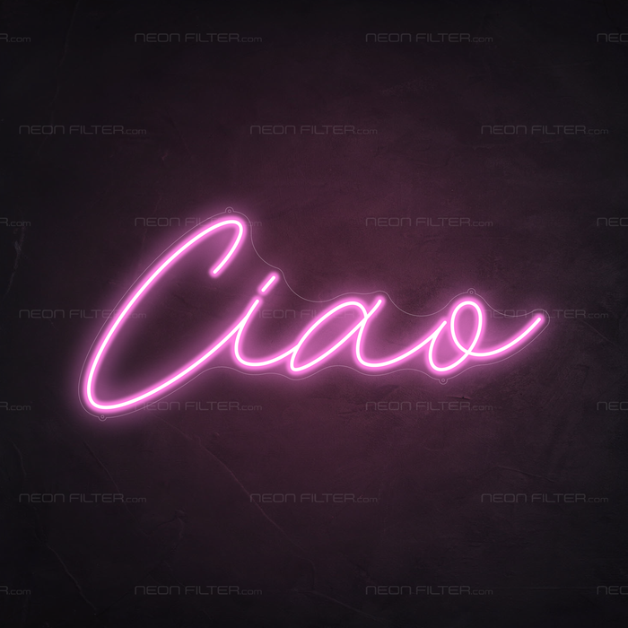 Ciao Neon Sign in Pastel Pink