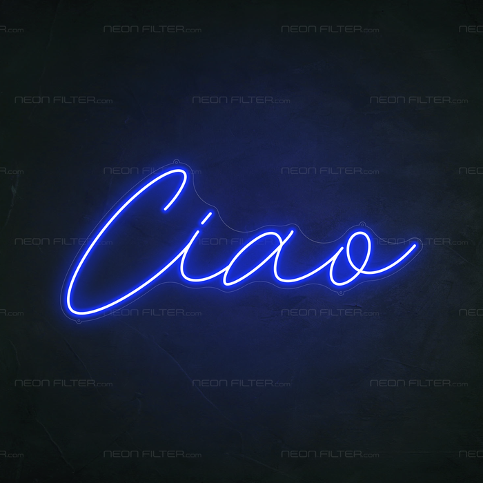 Ciao Neon Sign in Santorini Blue