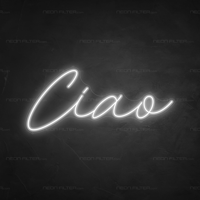 Ciao Neon Sign in Snow White