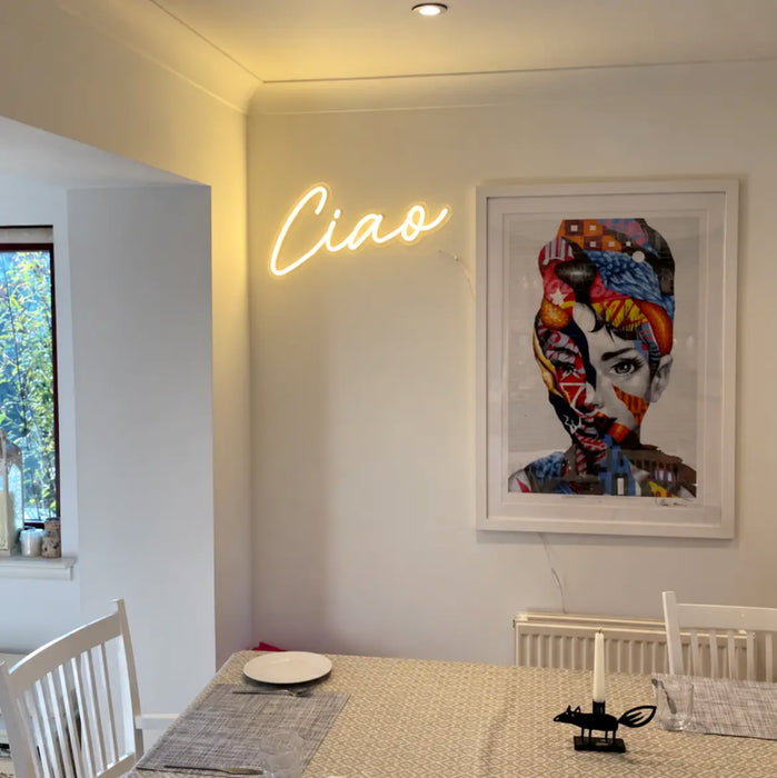 Ciao neon sign in cost warm white by Lynne M. (Review)