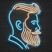 Classic Bearded Profile Neon Sign for BarberShop Decor - Neon Filter
