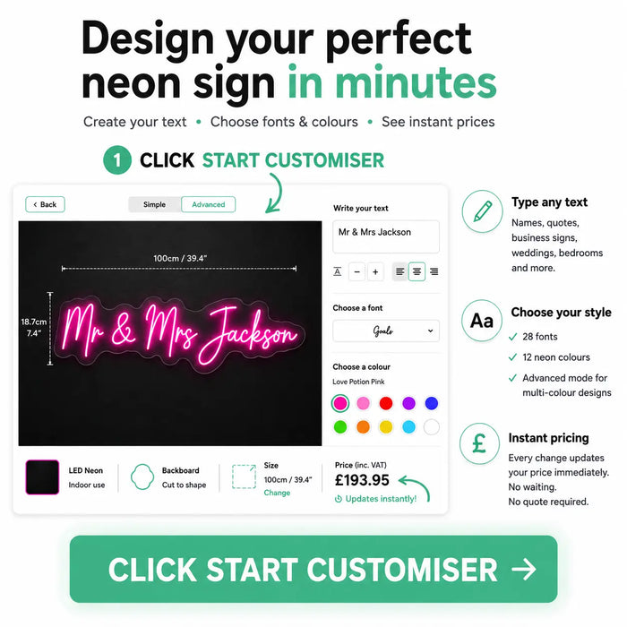 Custom Neon Sign - Create Your Own With Online Editor