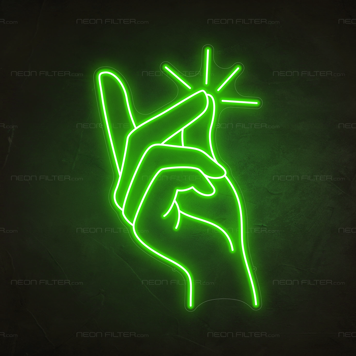 Clicking Finger Neon Sign in Glow Up Green