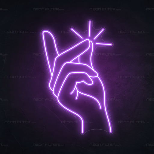 Clicking Finger Neon Sign in Hopeless Romantic Purple