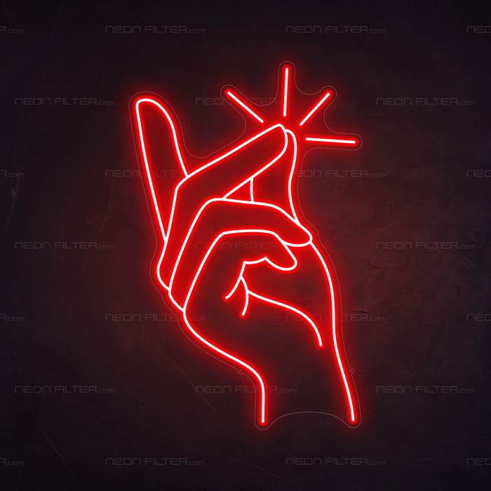 Clicking Finger Neon Sign in Hot Mama Red