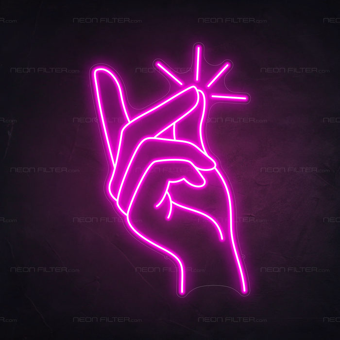 Clicking Finger Neon Sign in Love Potion Pink