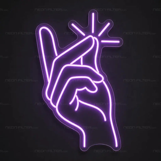 Clicking Finger Neon Sign - AI Enabled