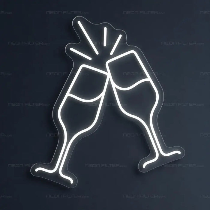 Clinking Glasses Neon Sign for Wedding Decor - Neon Filter