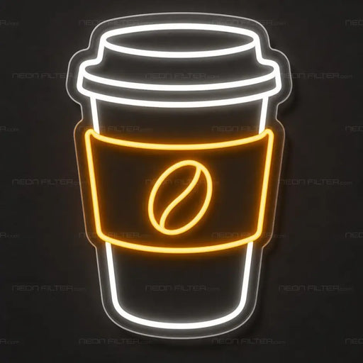 Coffee Bean Cup Neon Sign for Cafe Decor - Neon Filter