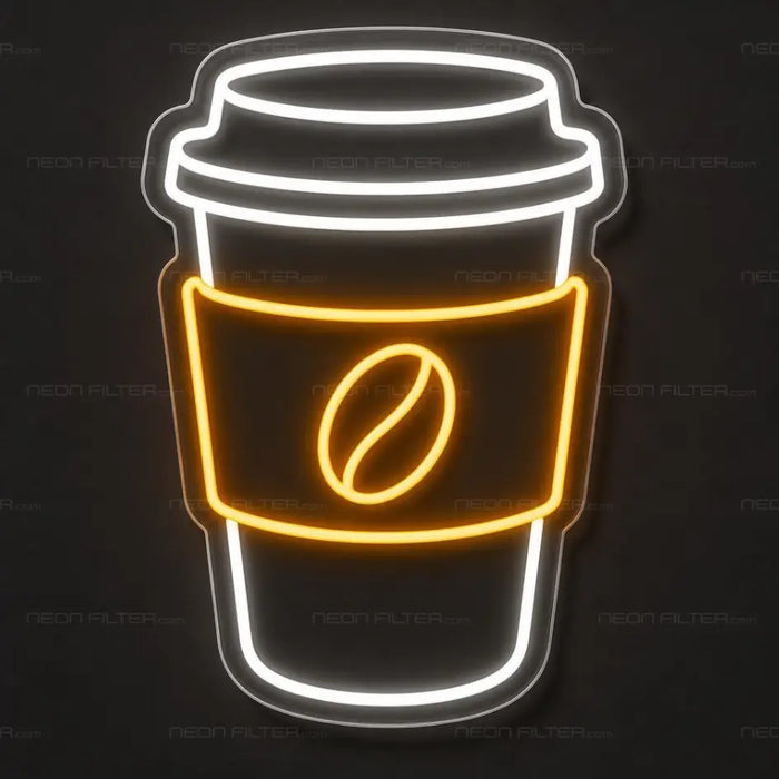 Coffee Bean Cup Neon Sign for Cafe Decor - Neon Filter