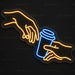 Coffee Cup Hand-Off Neon Sign for Cafe Decor - Neon Filter