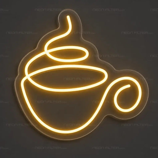 Coffee Cup Icon Neon Sign for Cafe Decor - Neon Filter