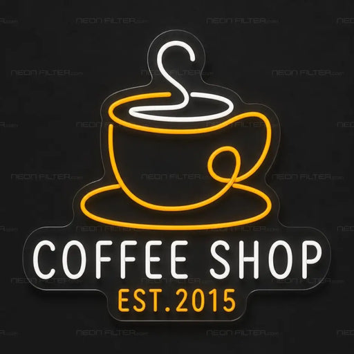 Coffee Shop Est.2015 Neon Sign for Cafe Decor - Neon Filter