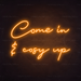 Come In & Cosy Up Neon Sign in Hey Pumpkin Orange