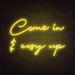 Come In & Cosy Up Neon Sign in Paradise Yellow