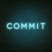 Commit Neon Sign in Glacier Blue