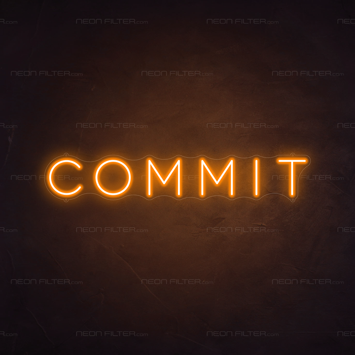 Commit Neon Sign in Hey Pumpkin Orange