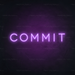 Commit Neon Sign in Hopeless Romantic Purple