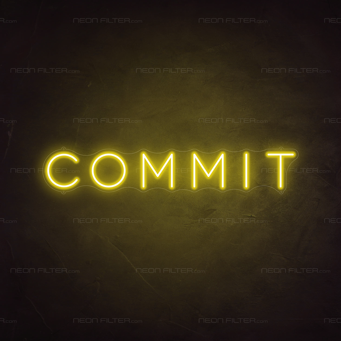 Commit Neon Sign in Paradise Yellow