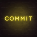 Commit Neon Sign in Paradise Yellow